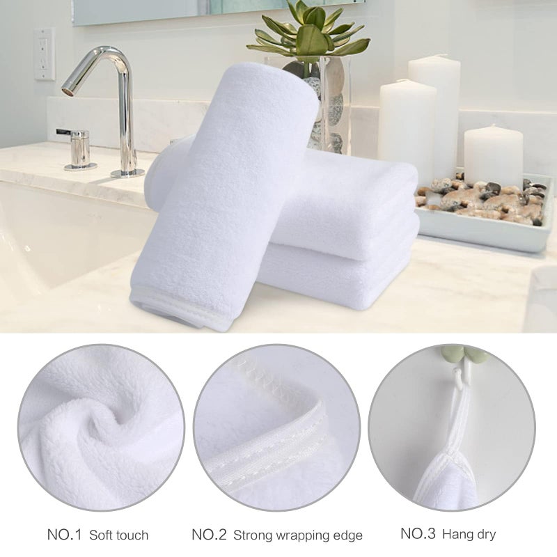 SINLAND Absorbent Coral Velvet Washcloth Ultra Soft Microfiber Face Towels 12 x 12 inch Multi-Purpose Face Cloths for Household and Sport - Image 5